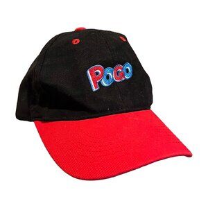VTG Y2K Pogo Corndog Baseball Hat Cap Black Red Two Tone Embroidered